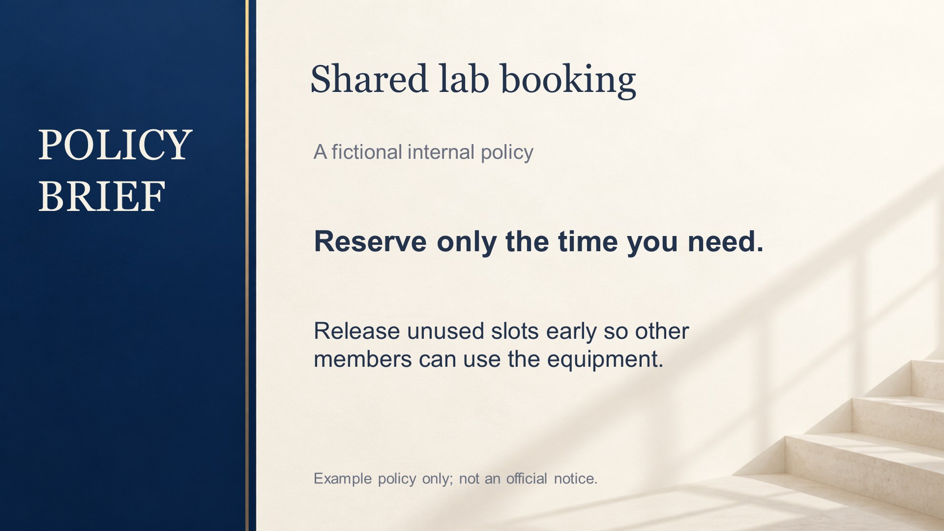 Policy briefing sample slide